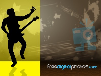 Guitar Copyspace Indicates Blank Musical And Play Stock Image