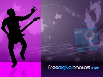 Guitar Copyspace Indicates Sound Track And Audio Stock Image