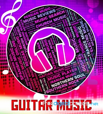 Guitar Music Indicates Sound Track And Audio Stock Image