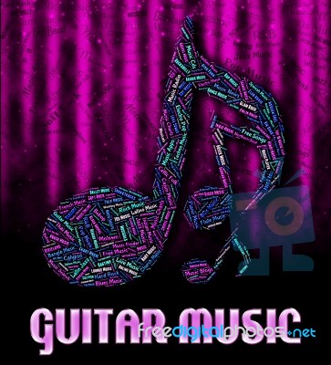 Guitar Music Represents Sound Tracks And Acoustic Stock Image