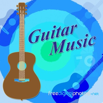 Guitar Music Shows Acoustic Guitarist Rock Musician Stock Image