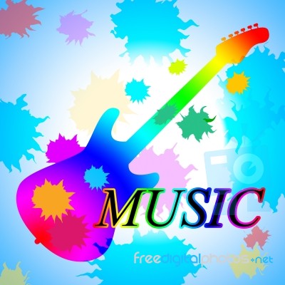 Guitar Music Shows Sound Track And Audio Stock Image