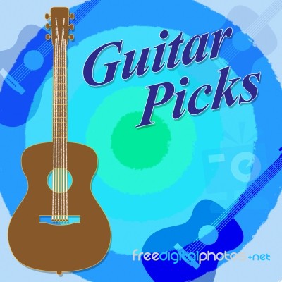 Guitar Picks Indicates Rock Guitarist And Play Stock Image