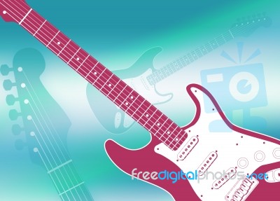 Guitars Su Fondo Ciano Stock Image