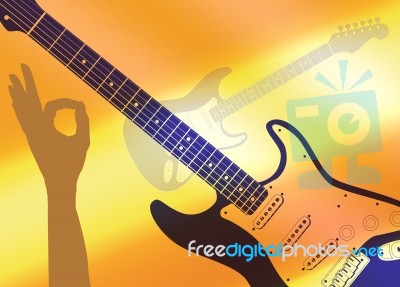 Guitars Su Fondo Orange Stock Image