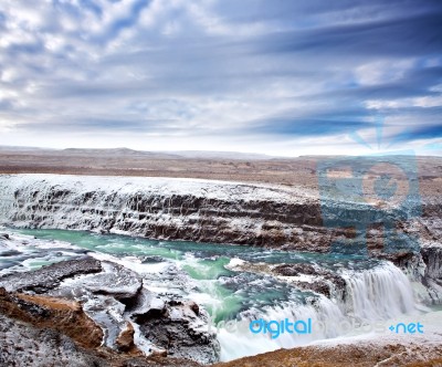 Gulfoss Waterfall In Iceland Stock Photo