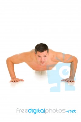 Guy Doing Press Ups Stock Photo