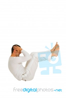 Guy Doing Sit Ups Stock Photo