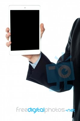 Guy Holding Tablet Pc, Cropped Image Stock Photo