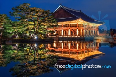 Gyeongbokgung Palace At Night In Seoul,korea Stock Photo