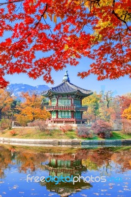 Gyeongbokgung Palace In Autumn,south Korea Stock Photo