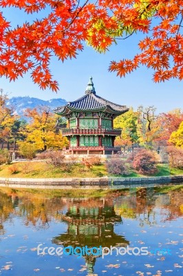 Gyeongbokgung Palace In Autumn,south Korea Stock Photo