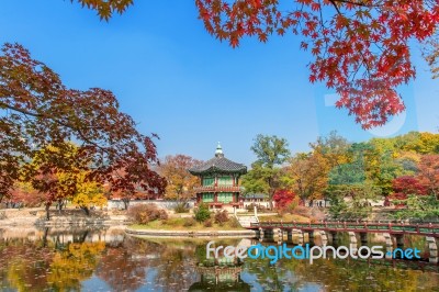 Gyeongbokgung Palace In Autumn,south Korea Stock Photo