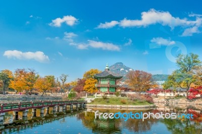 Gyeongbokgung Palace In Autumn,south Korea Stock Photo