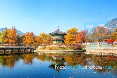 Gyeongbokgung Palace In Autumn,south Korea Stock Photo