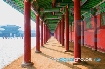 Gyeongbokgung Palace In Seoul, Korea Stock Photo