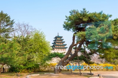 Gyeongbokgung Palace In Seoul, Korea Stock Photo