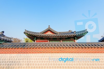 Gyeongbokgung Palace In Seoul, Korea Stock Photo