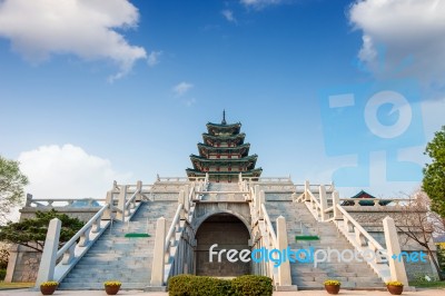 Gyeongbokgung Palace In Seoul, Korea Stock Photo