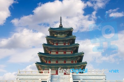 Gyeongbokgung Palace In Seoul, Korea Stock Photo