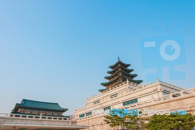 Gyeongbokgung Palace In Seoul, Korea Stock Photo