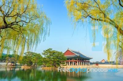 Gyeongbokgung Palace In Spring,korea Stock Photo