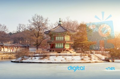 Gyeongbokgung Palace In Winter,korea Stock Photo