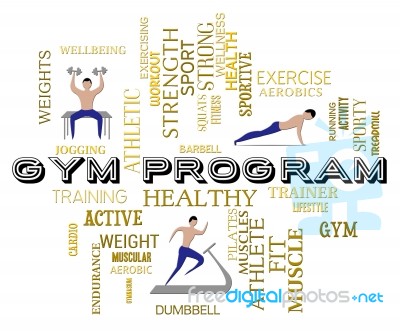 Gym Program Represents Fitness Center And Athletic Stock Image