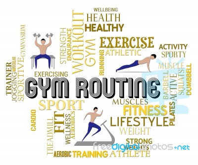 Gym Routine Represents Getting Fit Drills Or Plan Stock Image