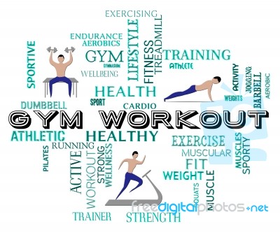 Gym Workout Shows Fitness Center And Athletic Stock Image