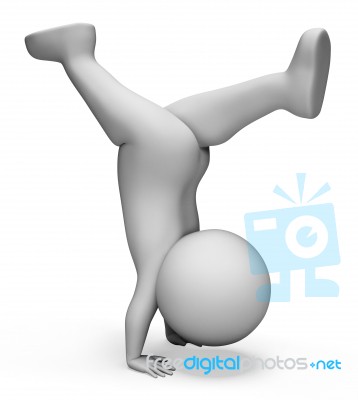 Gymnastics Exercise Represents Physical Activity And Acrobat 3d Stock Image