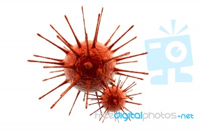 H1n1 Virus On White Stock Image