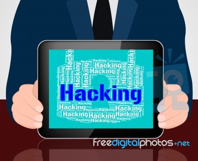 Hacking Lock Means Theft Security And Threat Stock Image