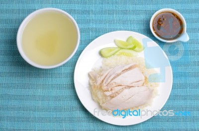 Hainanese Chicken Rice Stock Photo