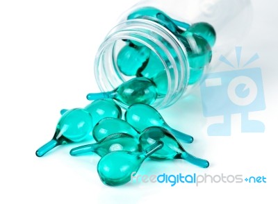 Hair Serum Capsule Isolated On The White Background Stock Photo