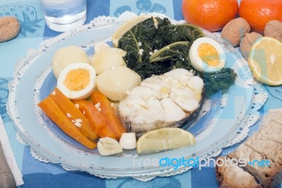 Hake Fish With Vegetables Stock Photo