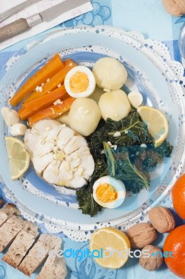 Hake Fish With Vegetables Stock Photo