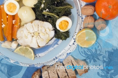 Hake Fish With Vegetables Stock Photo