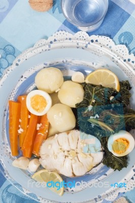 Hake Fish With Vegetables Stock Photo