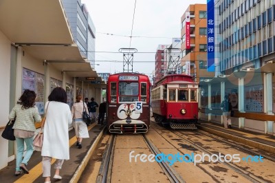 Hakodate City Tram Stock Photo