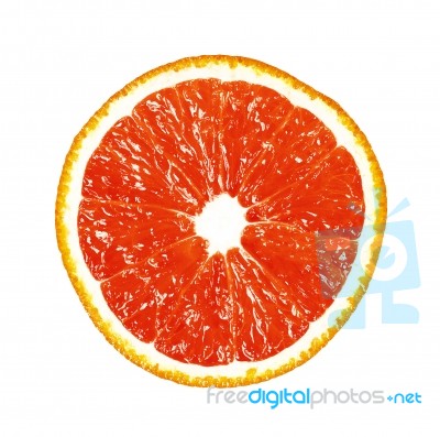 Half A Grapefruit On A White Background Stock Photo