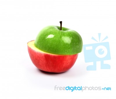 Half Apples Stock Photo