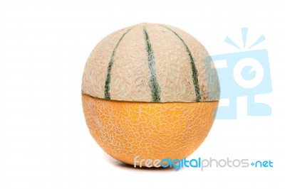 Half Honeydew, Half Rock Melon Stock Photo