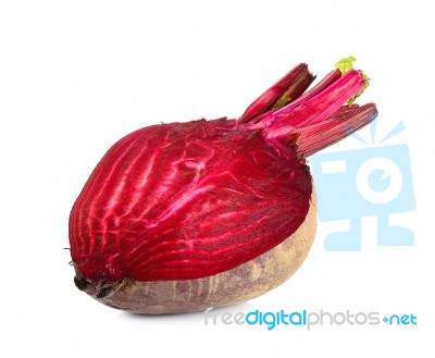 Half Of Beetroot Isolated On White Background Stock Photo