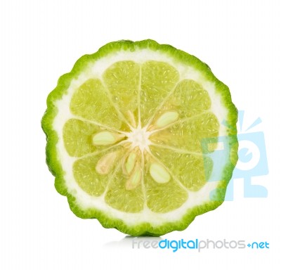 Half Of Bergamot Isolated On White Background Stock Photo