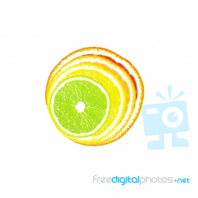 Half Of Citrus On A White Background Stock Photo