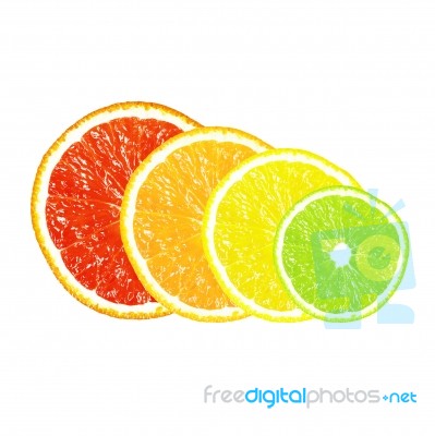 Half Of Citrus On A White Background Stock Photo