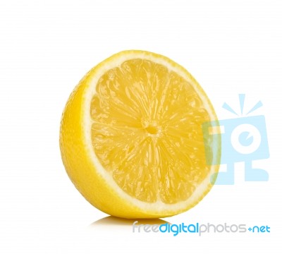 Half Of Lemon Isolated On White Background Stock Photo