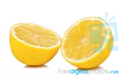 Half Of Lemon Isolated On White Background Stock Photo