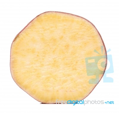 Half Of Sweet Potato Isolated White Background Stock Photo